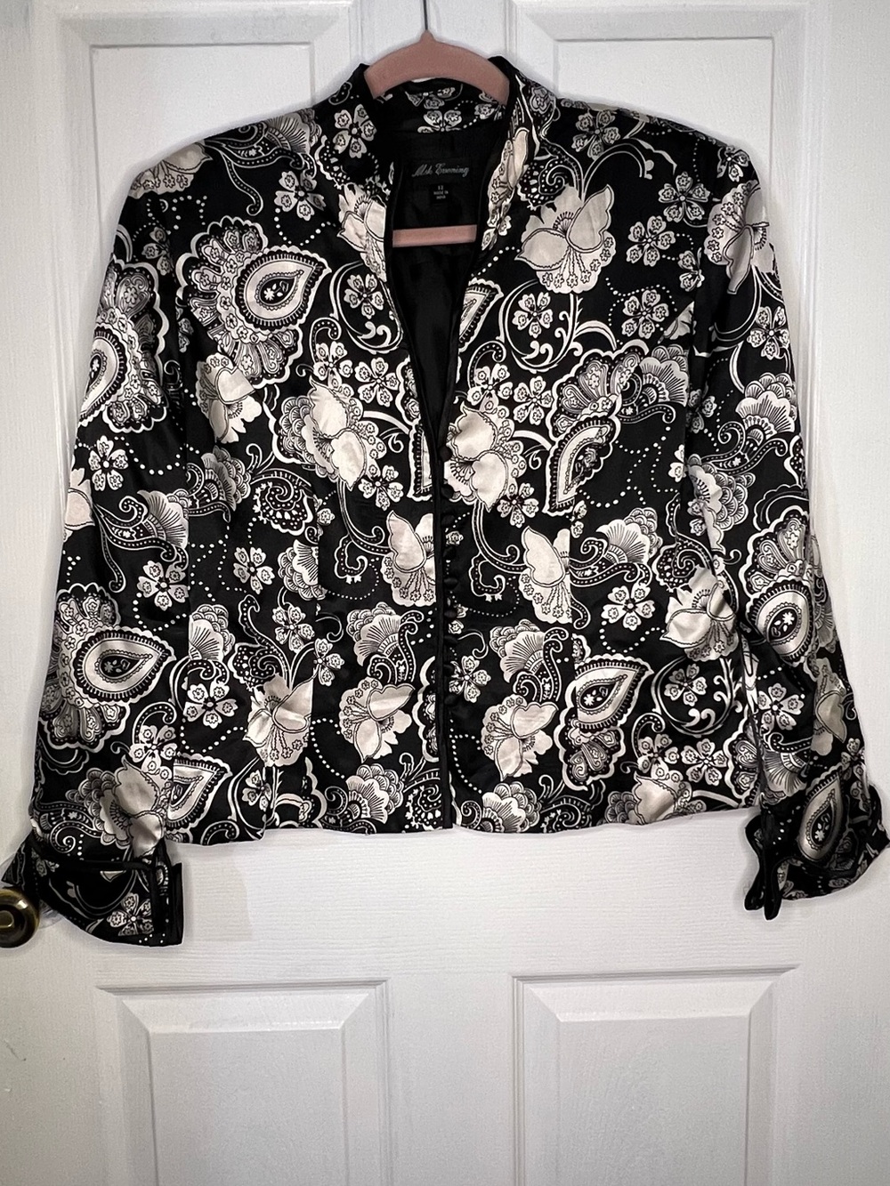 MSK Vintage Satin Floral Jacket Size 12